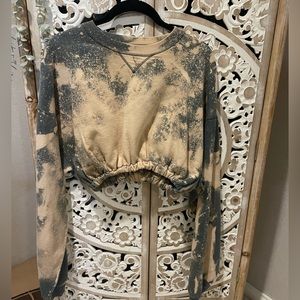 Bleach dyed cropped sweatshirt